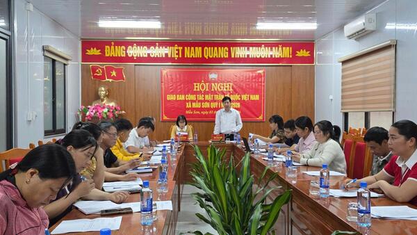 ỦY BAN MTTQ VIỆT NAM XÃ MẪU SƠN TỔ CHỨC HỘI NGHỊ GIAO BAN QUÝ I NĂM 2026